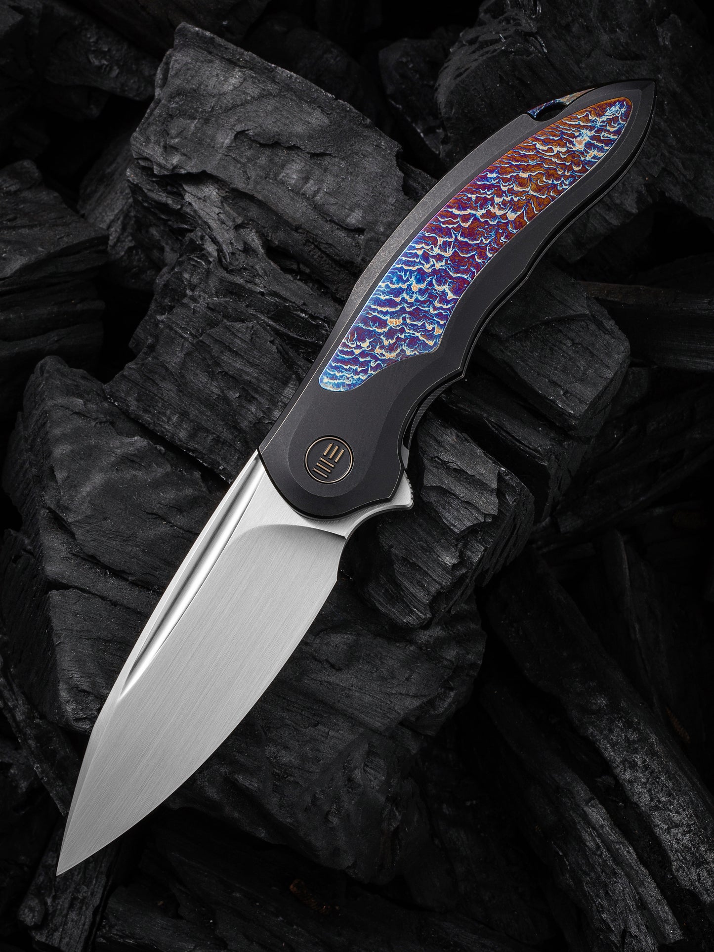 WE Makani Limited Edition 3.61" CPM 20CV Titanium Flamed Titanium Inlay Folding Knife by Anton Tkachenko WE21048B-3