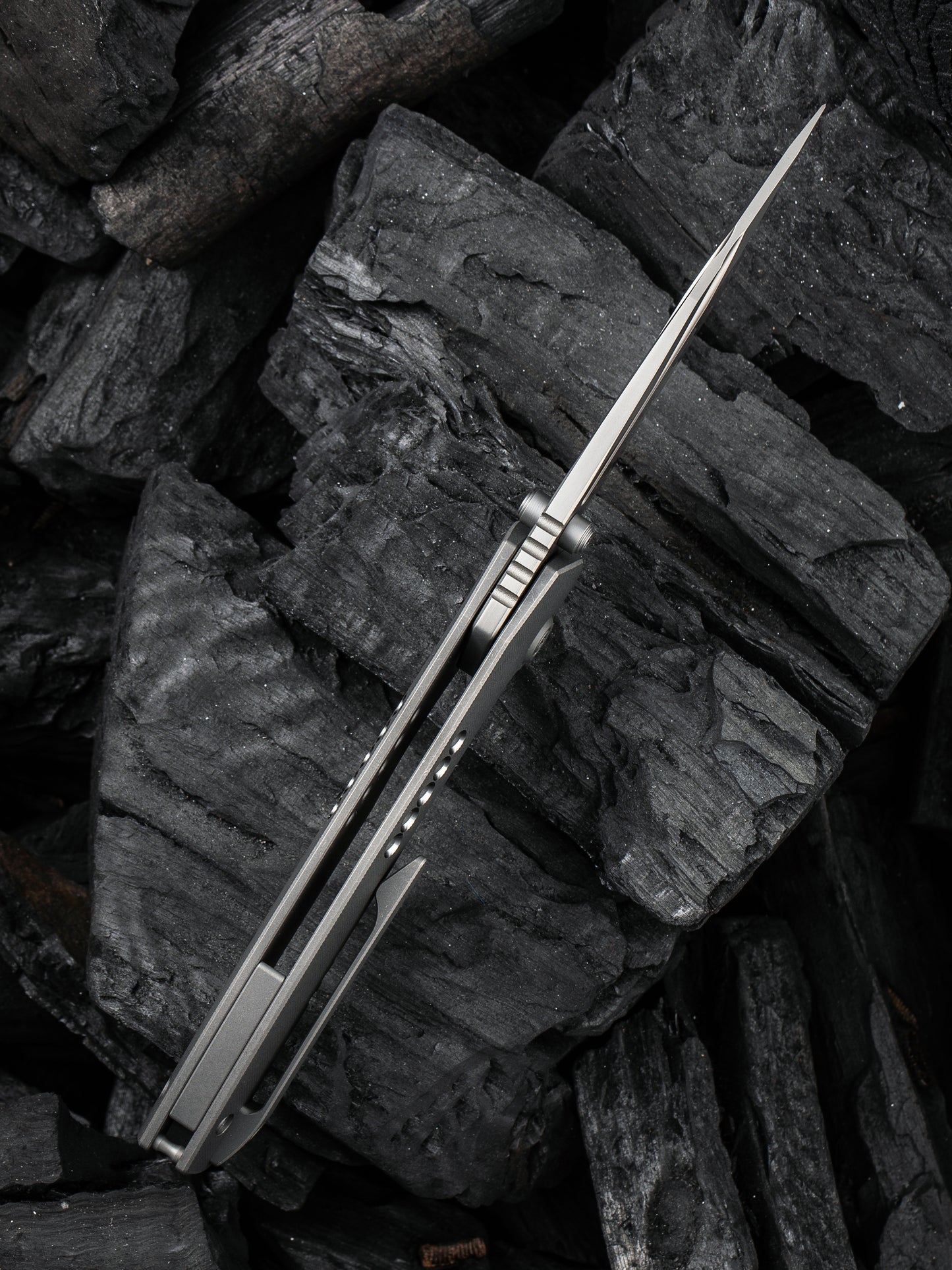 WE Trogon 3.2" CPM 20CV Gray Titanium Folding Knife by Brian Brown WE22002-1