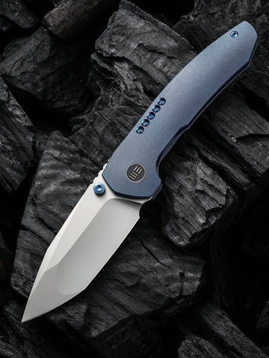 WE Trogon 3.2" CPM 20CV Blue Titanium Folding Knife by Brian Brown WE22002B-1