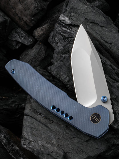 WE Trogon 3.2" CPM 20CV Blue Titanium Folding Knife by Brian Brown WE22002B-1