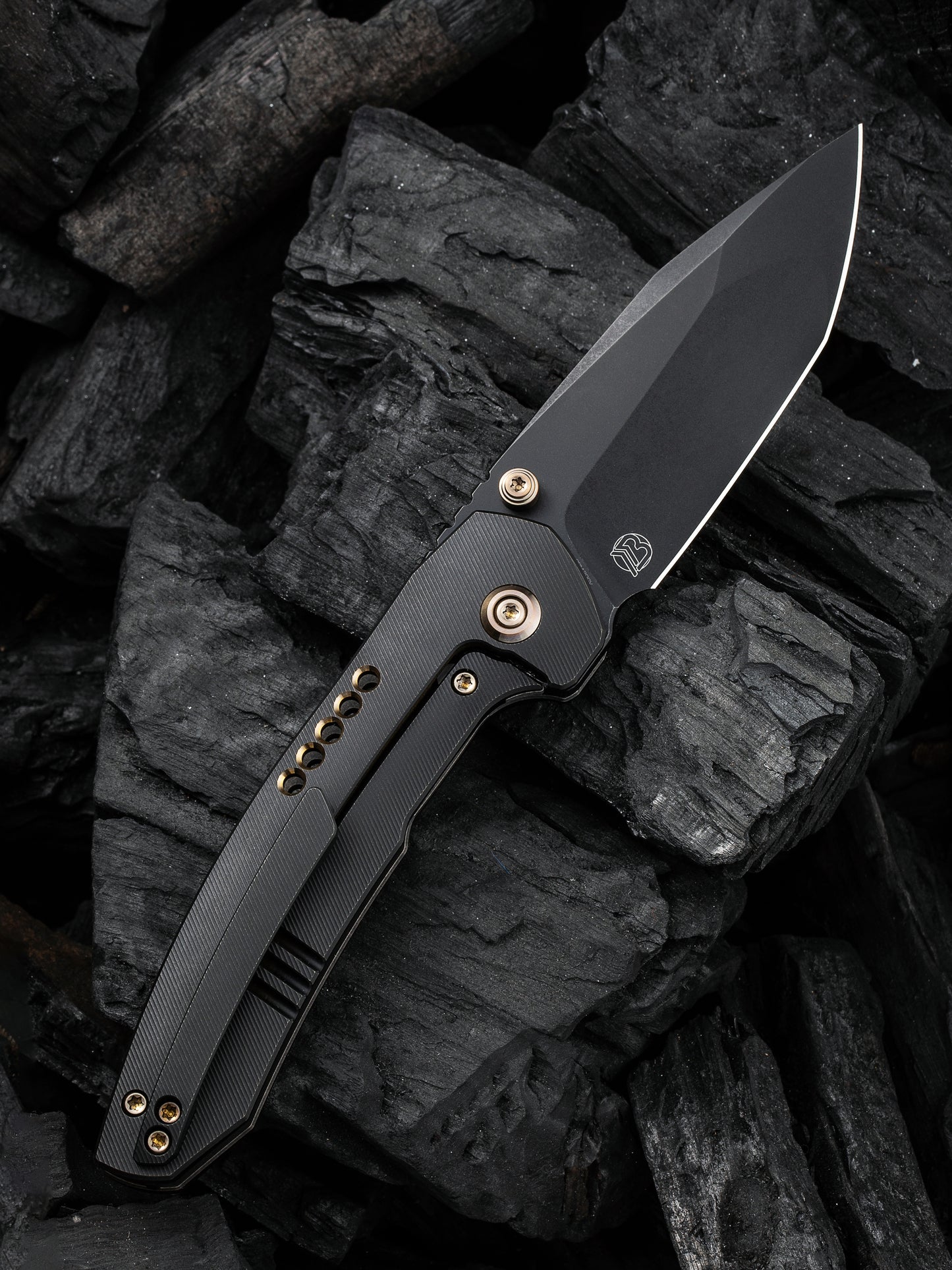 WE Trogon 3.2" CPM 20CV Black/Black Titanium Folding Knife by Brian Brown WE22002B-2