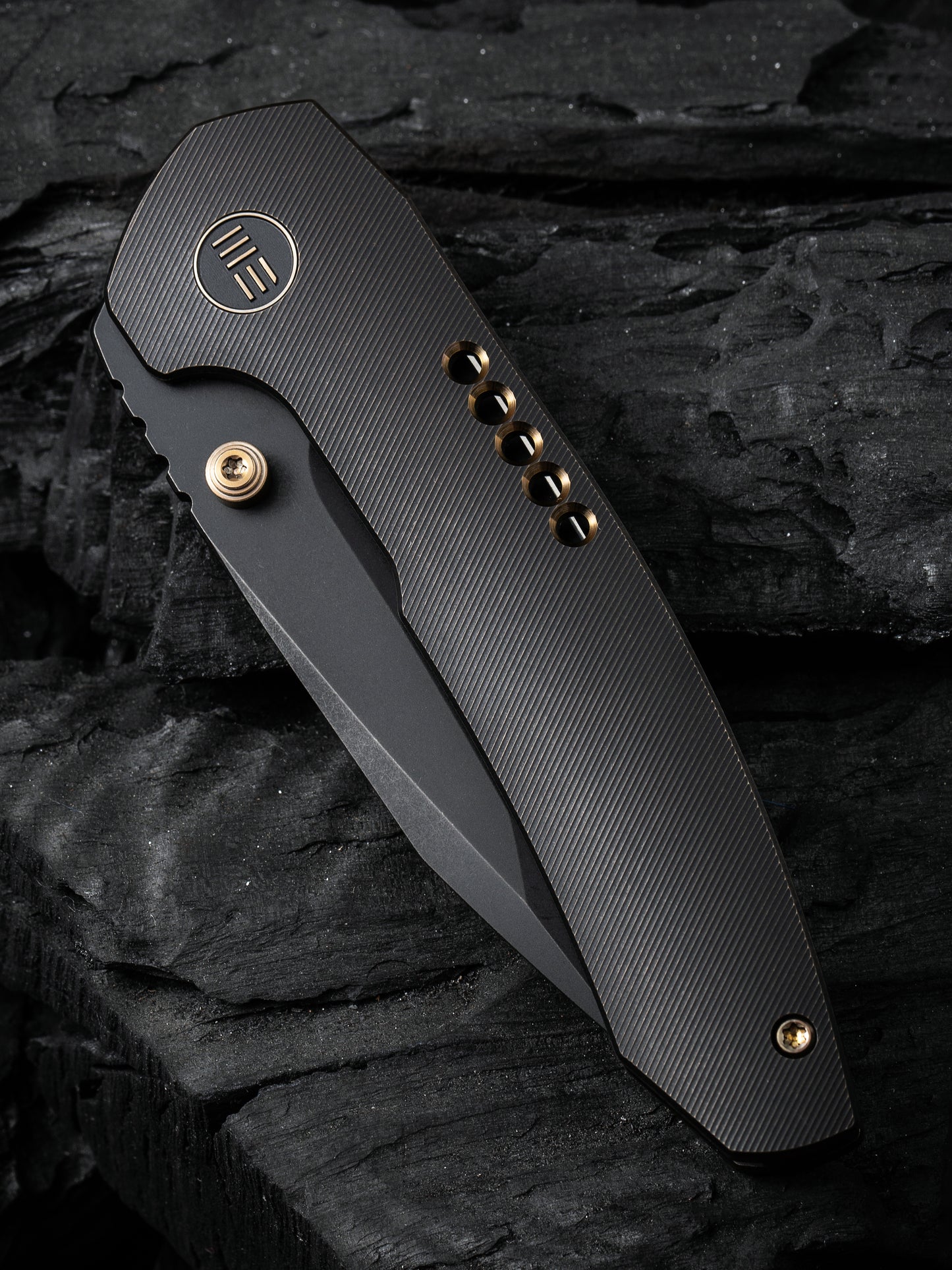 WE Trogon 3.2" CPM 20CV Black/Black Titanium Folding Knife by Brian Brown WE22002B-2