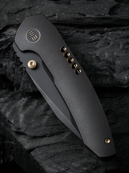 WE Trogon 3.2" CPM 20CV Black/Black Titanium Folding Knife by Brian Brown WE22002B-2