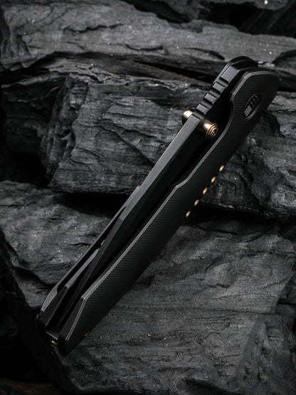 WE Trogon 3.2" CPM 20CV Black/Black Titanium Folding Knife by Brian Brown WE22002B-2