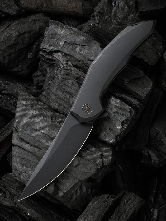 WE Merata Limited Edition 3.68" CPM 20CV Black/Black Titanium Folding Knife by Anton Tkachenko WE22008A-1