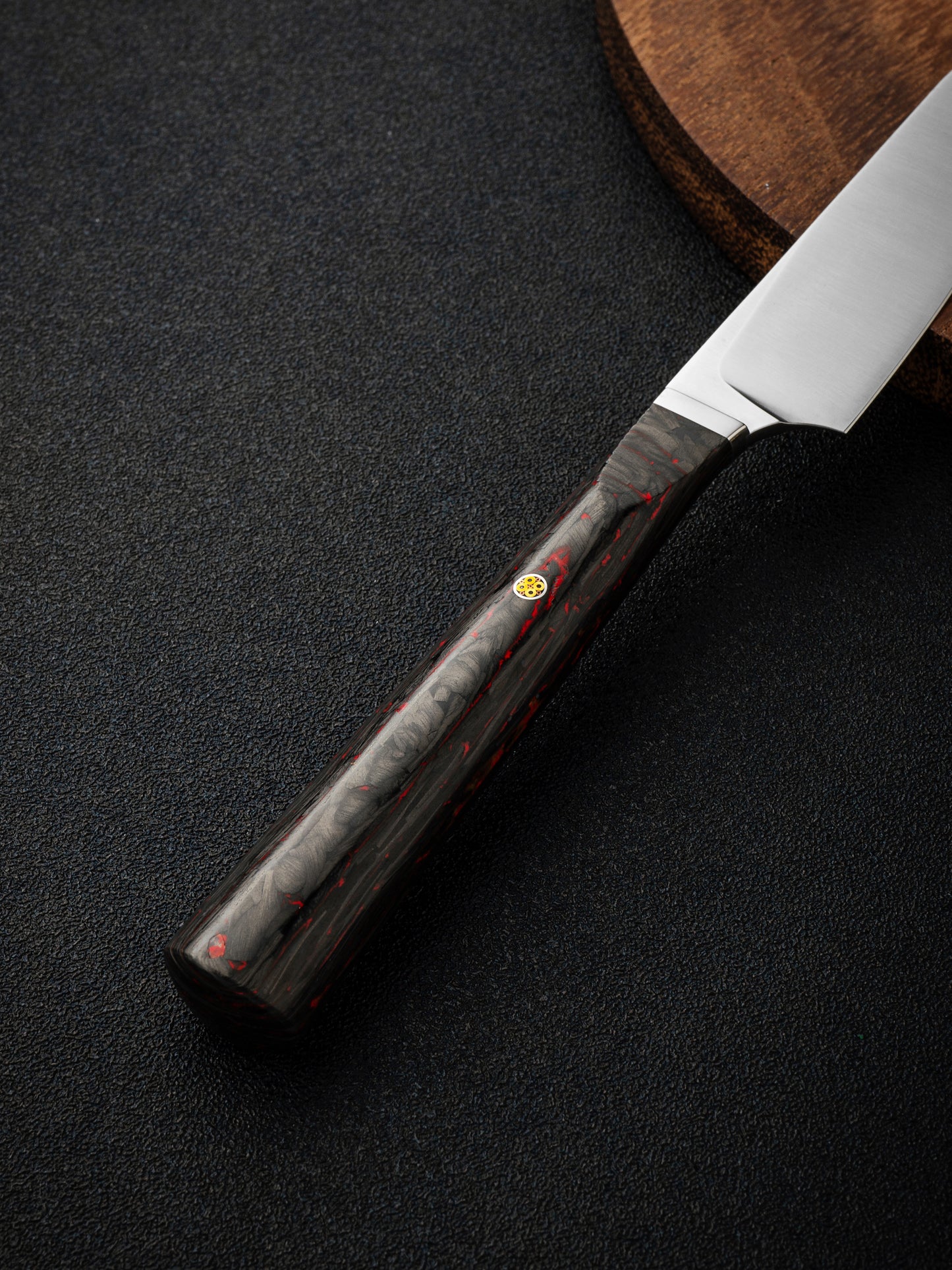WE Knife Yakula 4.39" CPM S35VN Red Carbon Fiber Titanium Bolster Kitchen Knife 2013B
