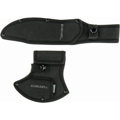 Schrade 2-Piece Black Full-Tang Knife and Axe Combo with Sharpening Stone and Sheaths