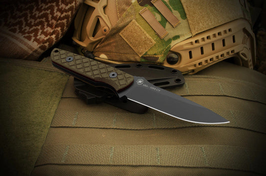 Spartan Blades Alala 3.75" 1095 Cro-Van Pro Grade Green Canvas Micarta Fixed Blade Knife