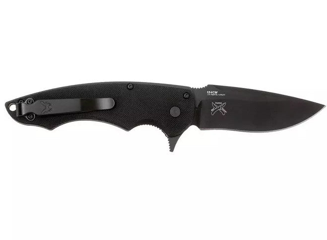 Benchmade 320BK Precinct 3.3" Black 154CM Flipper Folding Knife with G10 Handle by Butch Ball