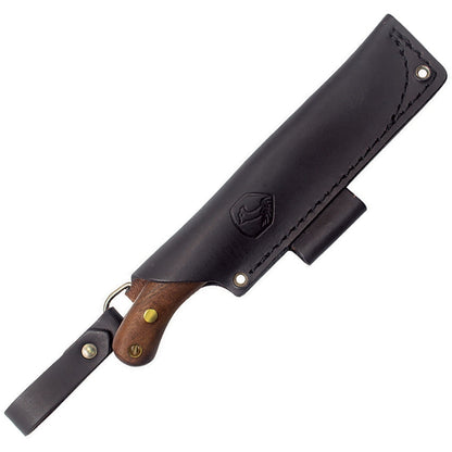 Condor Bisonte 4.7" Fixed Blade Knife with Walnut Handle and Leather Sheath