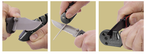 Lansky Responder 3.5" Folding Knife and Blademedic Multifunction Sharpener Combo UTR7