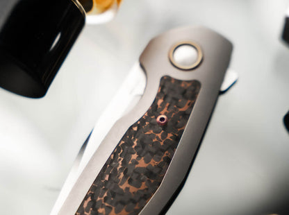 Boker Plus Collection 2022 Anso Limited 3.46" M390 FAT Carbon Fiber Titanium Folding Knife 01BO2022