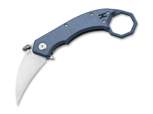 Boker Plus HEL Karambit 2.4" 154CM Blue G10 Folding Knife by Alessandra De Santis 01BO516