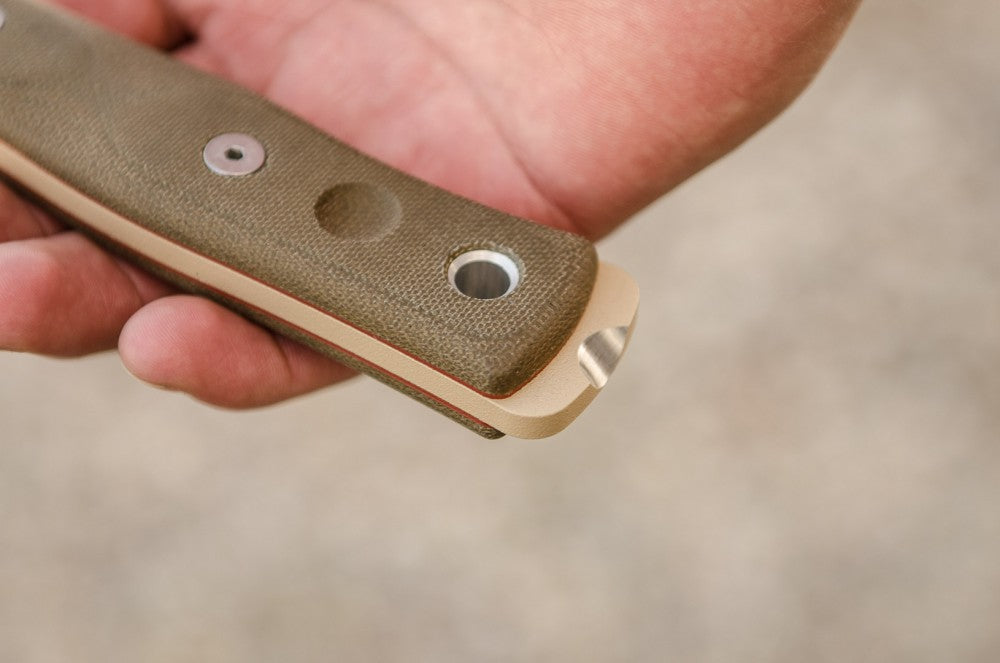 TOPS Knives Fieldcraft Knife by Brothers of Bushcraft - Coyote Tan with Green Canvas Micarta Handle