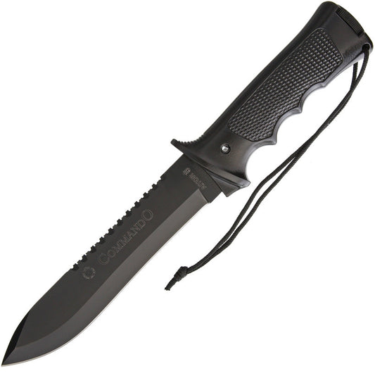 Aitor Commando 7" Black Fixed Blade Knife with Survival Kit 16021