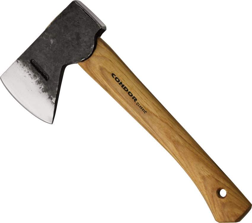 Condor Scout Hatchet 10.25" Axe with American Hickory Handle and Leather Sheath