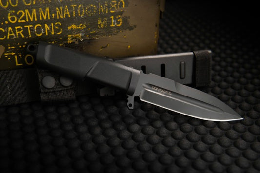 Extrema Ratio Contact C Black 4.33" N690 Fixed Blade Knife with MOLLE Sheath