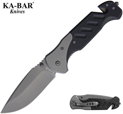KA-BAR Coypu 3.75" G10 Rescue Folding Knife with Glass Breaker and Belt Cutter 3085