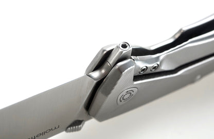 LionSteel TRE 2.91" M390 Titanium Folding Knife with Blue Accents