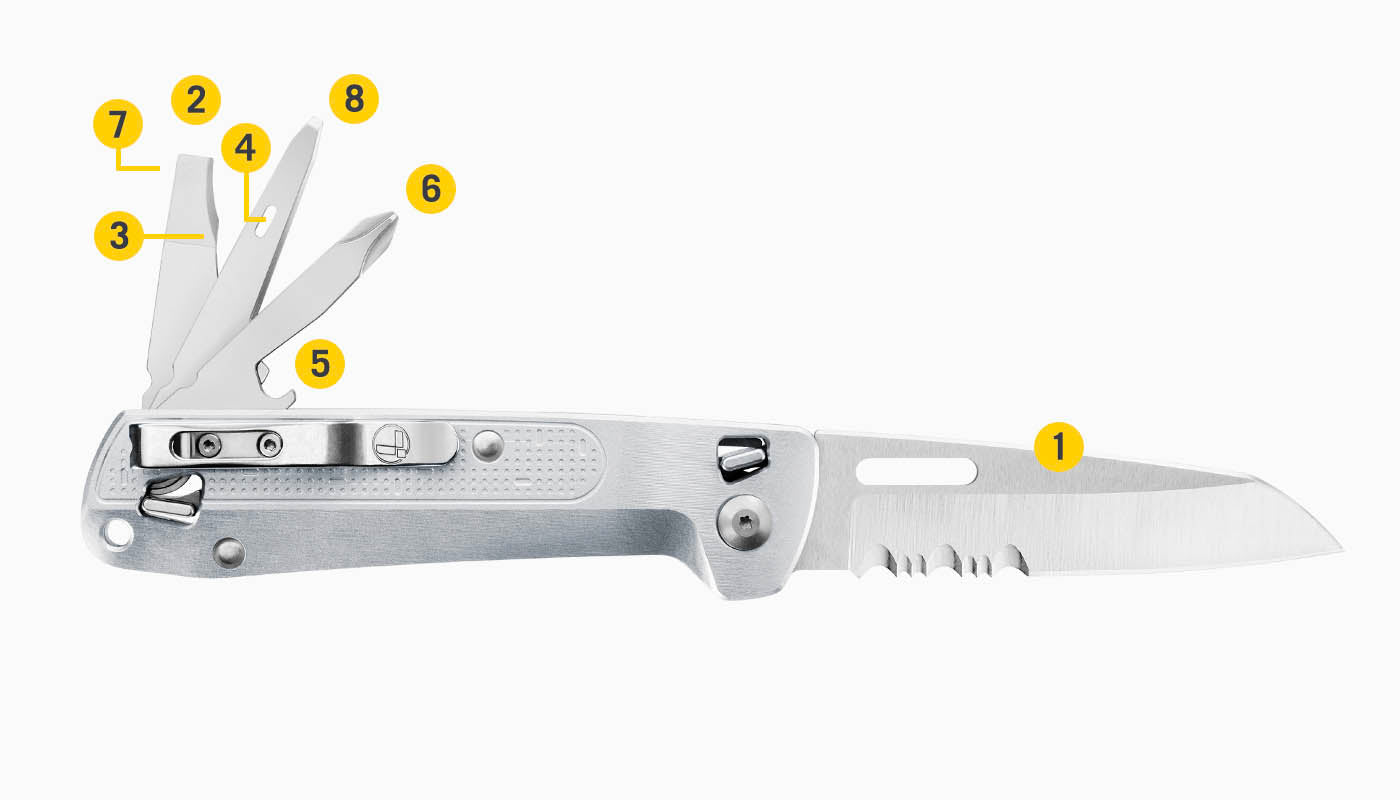 Leatherman Free K2X 4.5" Magnetic Locking Multi Tool Folding Knife