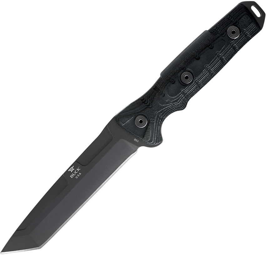 Buck GCK Tanto 5.5" 5160 Sniper Gray Cerakote Black G10 Fixed Blade Knife with MOLLE Sheath 0893BKS-B
