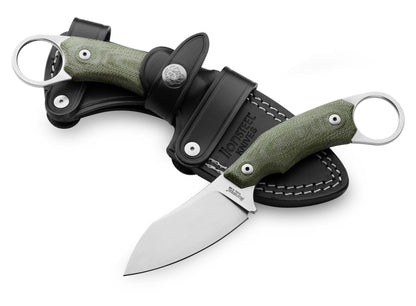 LionSteel H1 2.95" M390 Green Canvas Micarta Fixed Blade Knife
