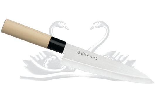 Due Cigni Tsubazo 7" Gyuto Kitchen Knife Maple Handle - Made in Japan