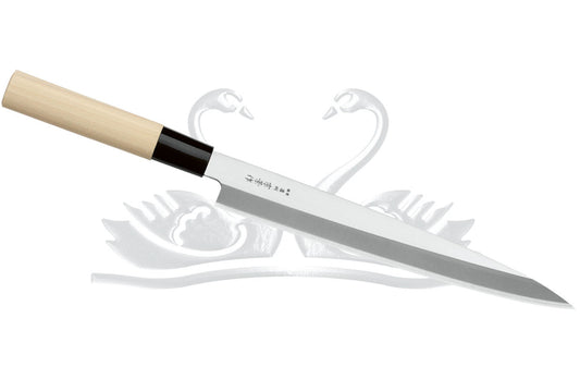Due Cigni Tsubazo 7" Yanagiba Single-Bevel Sashimi Kitchen Knife Maple Handle - Made in Japan