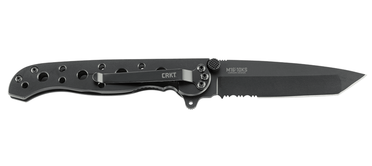 CRKT M16-10KS 3.06" Tanto Serrated Carson Flipper Framelock Folding Knife - Kit Carson Design