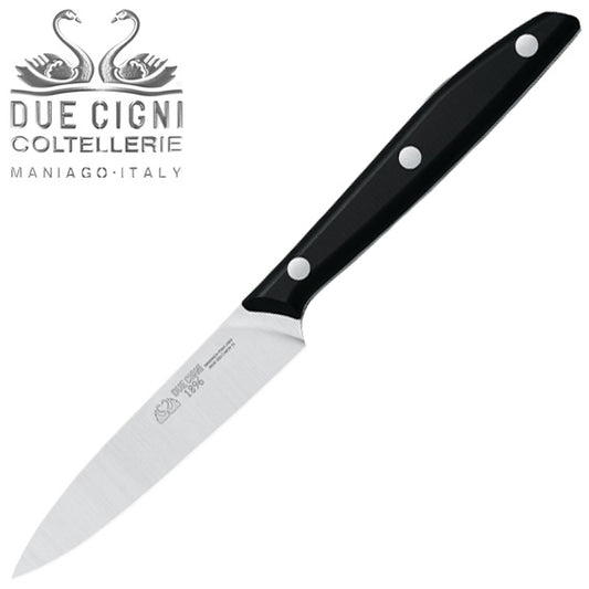Due Cigni 1896 3.74" Kitchen Paring Knife with Black POM Handle - Made in Italy 1002