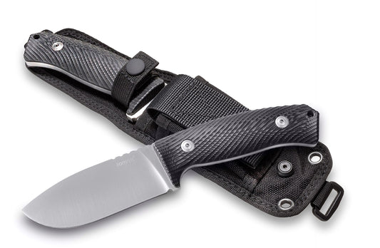 LionSteel M3 4.13" Niolox Micarta Fixed Blade Knife with Cordura Sheath