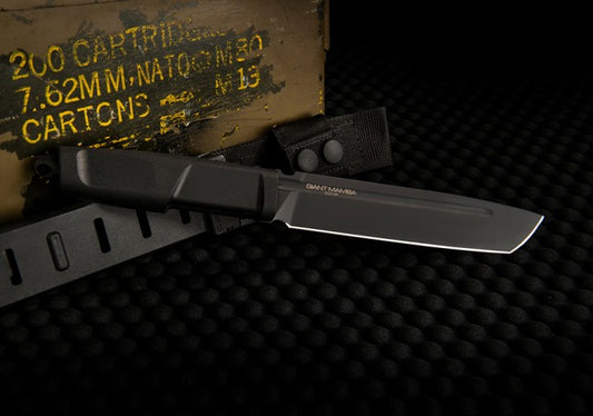 Extrema Ratio Giant Mamba Black 6.41" N690 Fixed Blade Knife with MOLLE Sheath