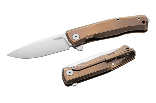 LionSteel MT01 Myto 3.27" M390 Folding Knife with Bronze Titanium Handle
