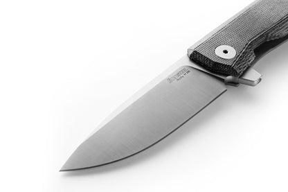 LionSteel MT01 Myto 3.27" M390 Folding Knife with Black Canvas Micarta Titanium Handle