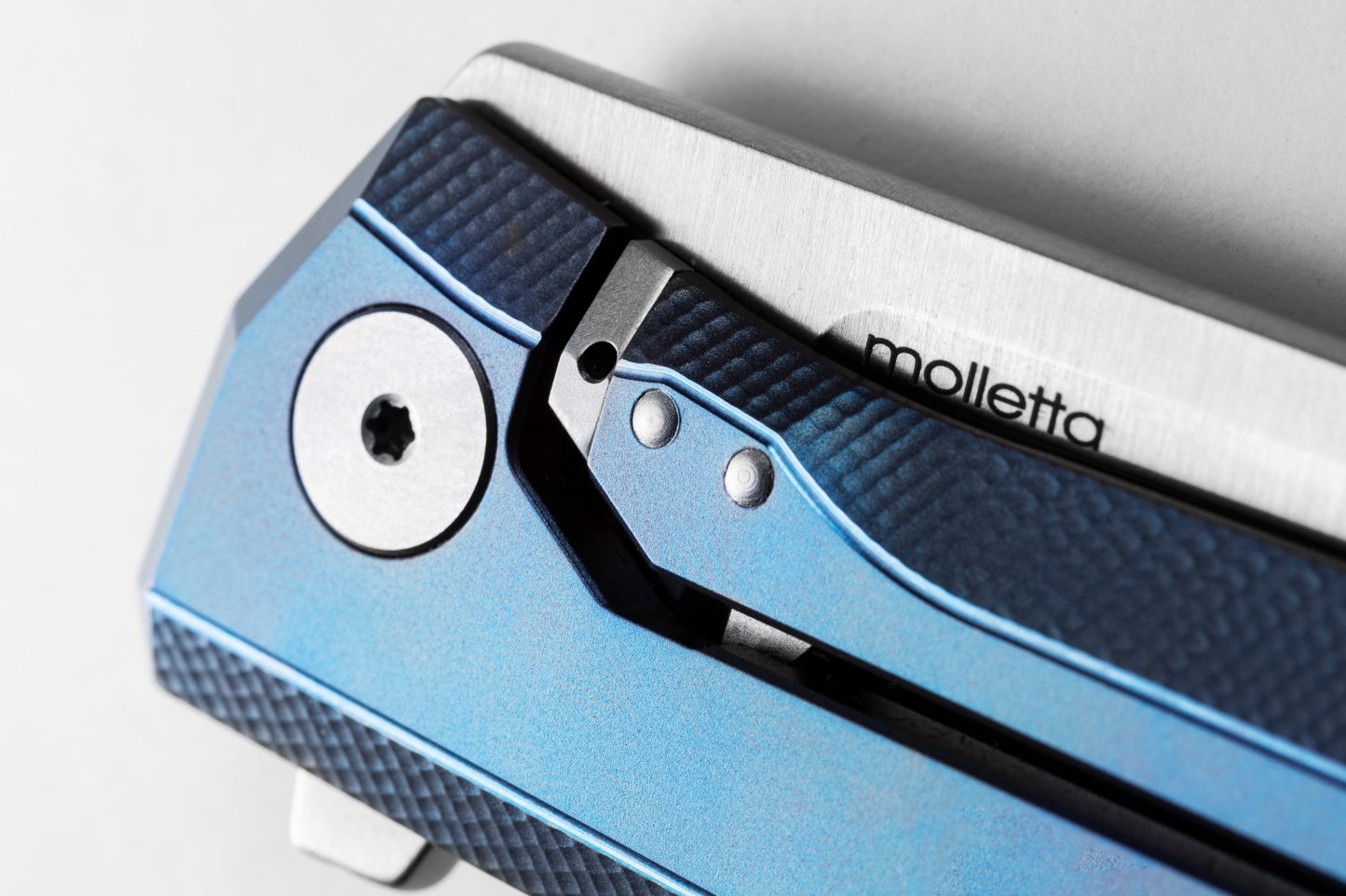 LionSteel MT01 Myto 3.27" M390 Folding Knife with Blue Titanium Handle