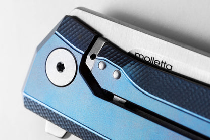 LionSteel MT01 Myto 3.27" M390 Folding Knife with Blue Titanium Handle