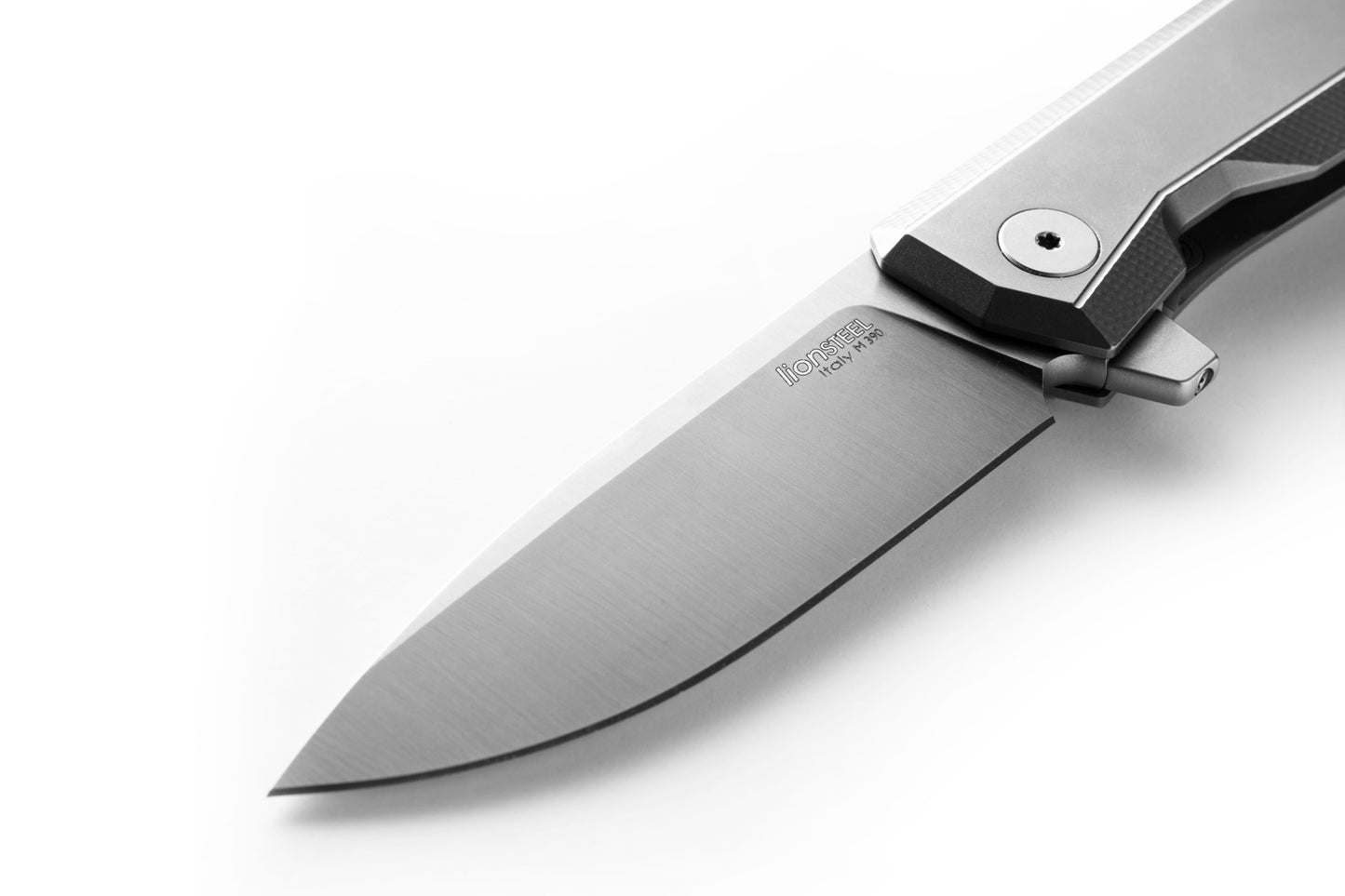 LionSteel MT01 Myto 3.27" M390 Folding Knife with Grey Titanium Handle