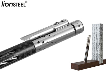LionSteel Nyala Carbon Fiber Grey Shine Titanium Pen