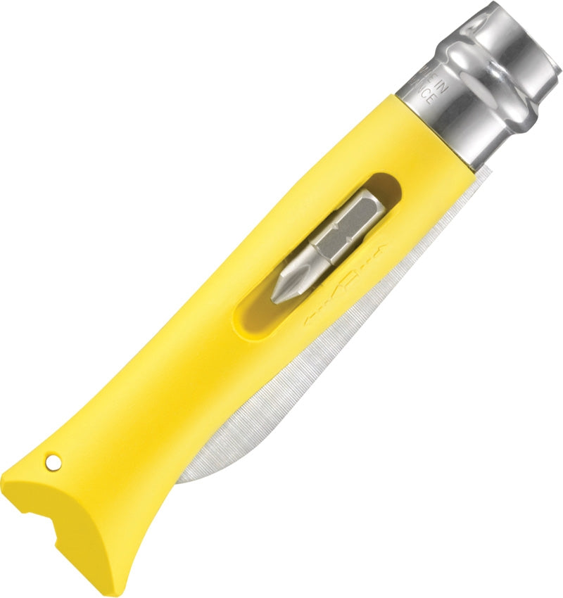 Opinel DIY No.9 Yellow 3.15" Stainless Folding Knife with Screwdriver - Made in France