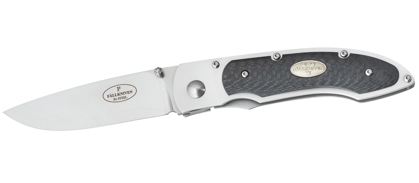 Fallkniven P3Gcfc 3.03" 3G Carbon Fiber Folding Knife with Pouch