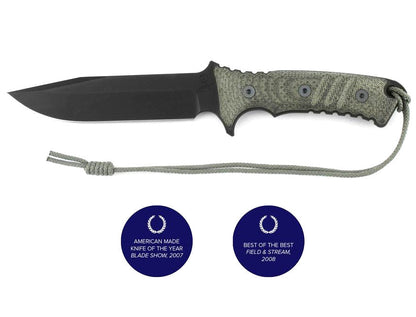 Chris Reeve Pacific 6" CPM 4V Fixed Blade Knife Micarta Handle Camo Sheath PAC-1000
