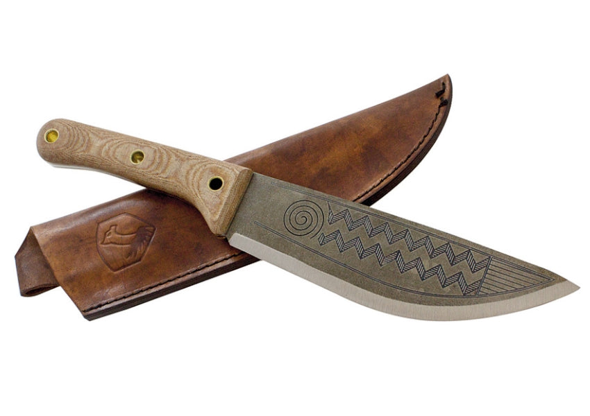 Condor Primitive Sequoia 8.4" Fixed Blade Knife with Micarta Handle and Leather Sheath