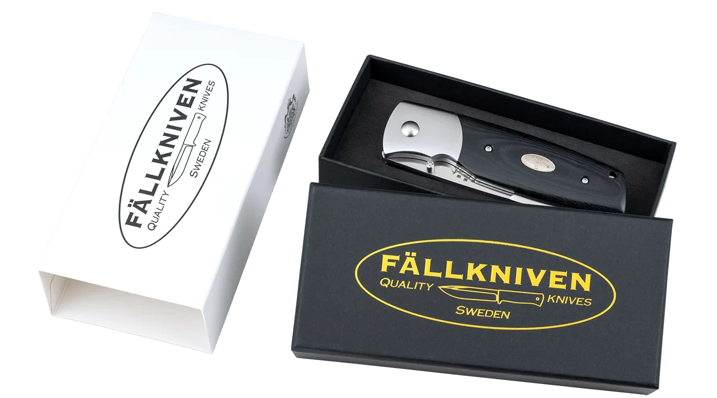 Fallkniven PXLbm 3.46" Elmax Black Micarta Folding Knife