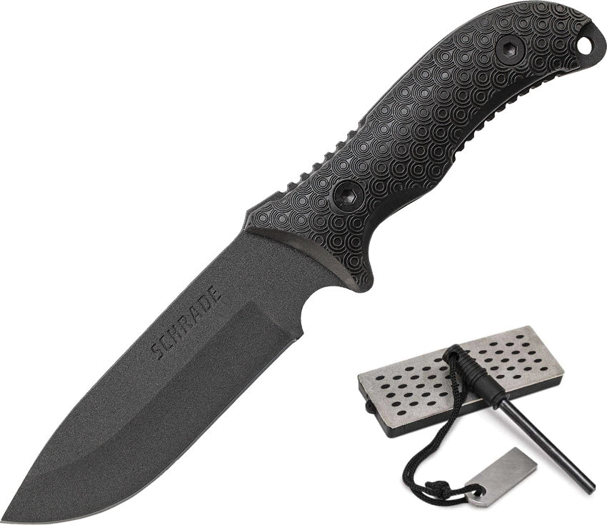 Schrade Frontier Extreme Survival 5.05" 1095 Fixed Blade Knife with Sharpener and Fire-starter SCHF36