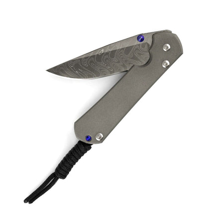 Chris Reeve Small Sebenza 31 2.99" Chad Nichols Boomerang Damascus Titanium Folding Knife S31-1002