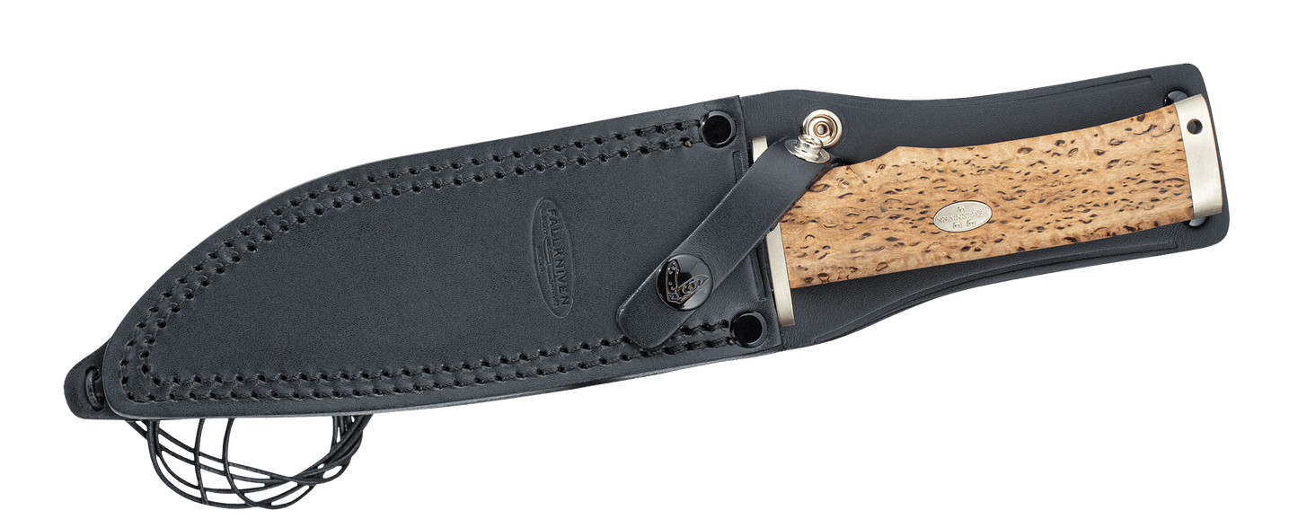 Fallkniven SK6L 'Krut' 6.2" Lam.CoS Knife Curly Birch Handle with Leather Sheath