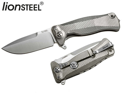 LionSteel SR-11 3.7" Sleipner Titanium Integral Folding Knife with Leather Sheath SR11 G