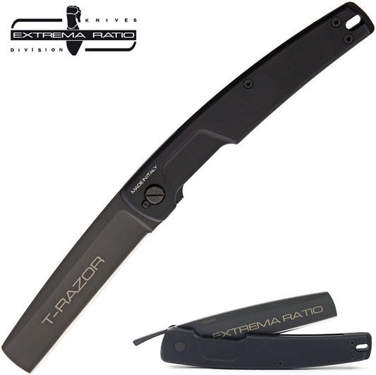Extrema Ratio T-Razor Black 3.9" N690 Linerlock Folding Knife