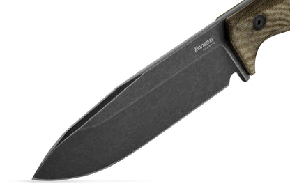 LionSteel T6B CVG 5.83" Black K490 Limited Green Canvas Micarta Fixed Blade Knife with Kydex Sheath