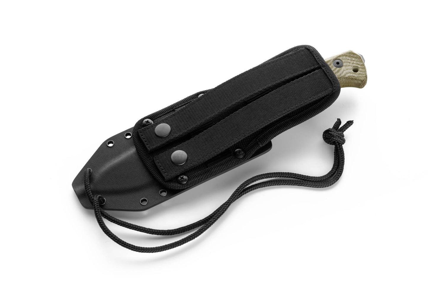 LionSteel T6B CVG 5.83" Black K490 Limited Green Canvas Micarta Fixed Blade Knife with Kydex Sheath